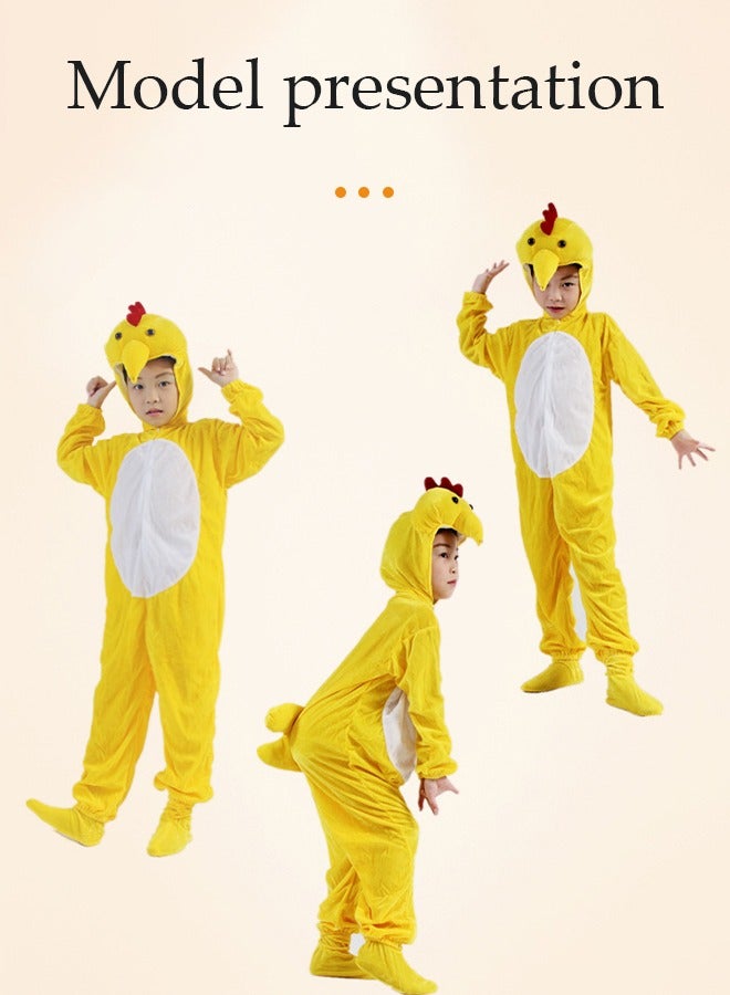 DUNISO Kids chicken costumes, fancy costumes adorable animal jumpsuit costumes,suitable for boys and girls' role playing sets, suitable for children with a height of 108-118cm - Image 3