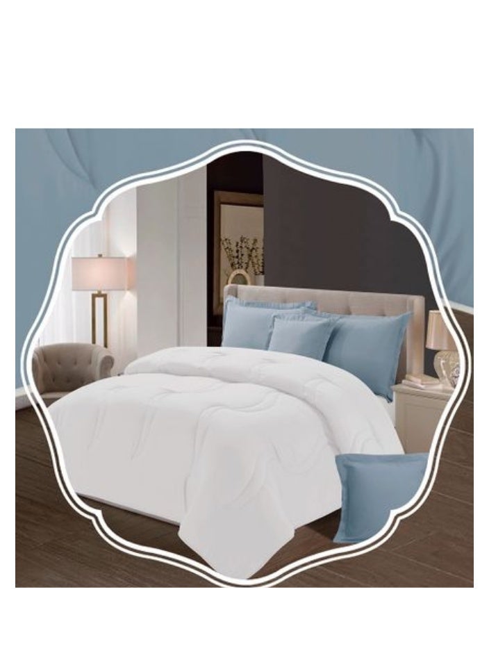 بلو سكاي مفرش سرير نفر ونص مصنوع من المايكروفايبر بنسبة 100% ، غطاء سرير بتصميم هندسي، قابل للاستخدام على الوجهين، طقم من 4 قطع، مقاس 230X170 سم - Image 5