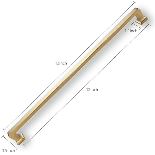 khtumeware 12 Inch Bronze Cabinet Pulls Champagne Bronze 126 Inch Length 12 Inch Hole Centers Modern Style Brushed Gold Finish 178 Inch Projection - Image 3