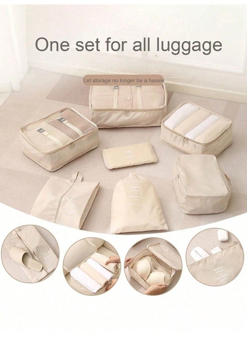 11-Piece Travel Packing Organizer Set – Durable Nylon Luggage Organizers with Foldable Packing Cubes, Hanging Toiletry Bag, Shoe Storage Pouches, and Drawstring Bags for Clothes and Accessories – Perfect for Efficient, Space-Saving Travel in Style - Image 3