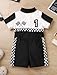 IWEMEK Baby Boy Race Car Driver Outfit 1st Birthday Party Fast One Birthday Outfit Kids Race Car Driver Romper Girls Boys Racer Jumpsuit Toddler Speed Racing Suit Cake Smash Photo Shoot Black1Y - Image 4