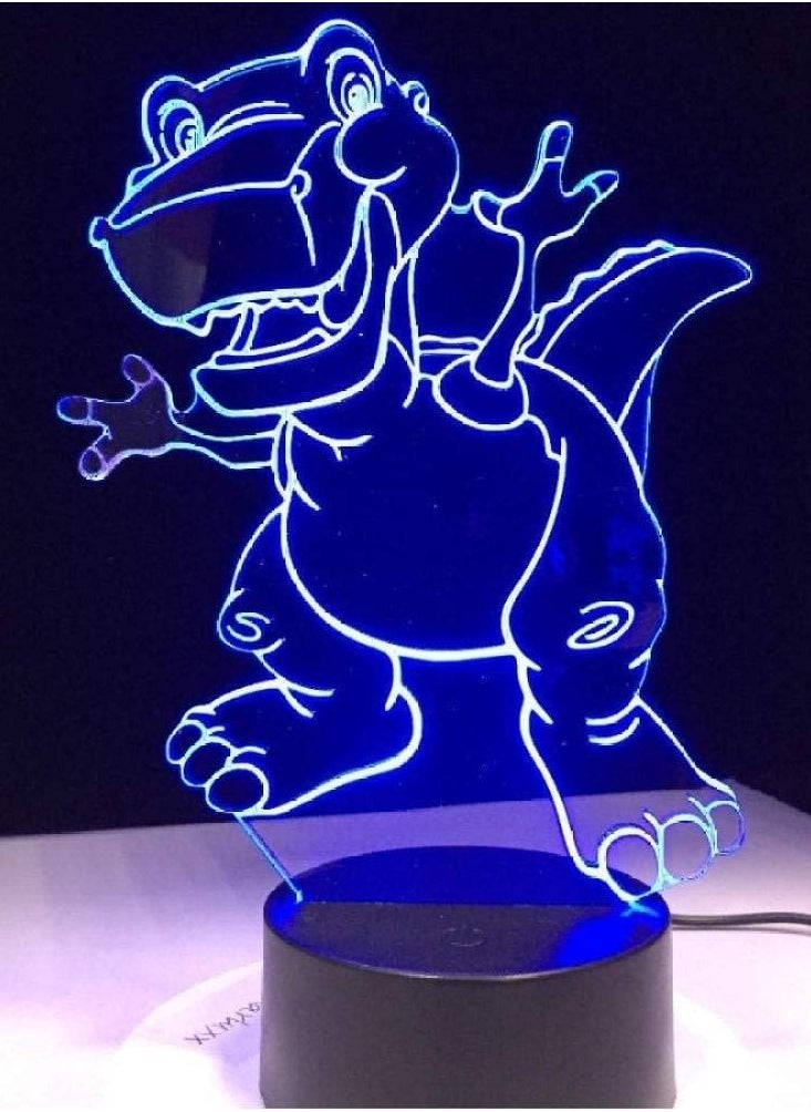 althiqahkey - Multicolour Cartoon Funny Dinosaur 3D LED Atmosphere Lamp Night Light 16 Colors Change Visual Table Bedroom Kids Toy Gift Desk Home Office Decor Art - Image 1