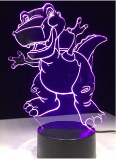 Multicolour Cartoon Funny Dinosaur 3D LED Atmosphere Lamp Night Light 16 Colors Change Visual Table Bedroom Kids Toy Gift Desk Home Office Decor Art