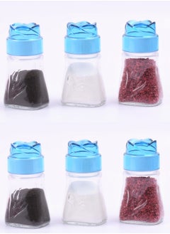 سارينا طقم هزازات ملح وفلفل مكون من 6 قطع شفاف / أزرق 6 x 100 مل  - Image 4