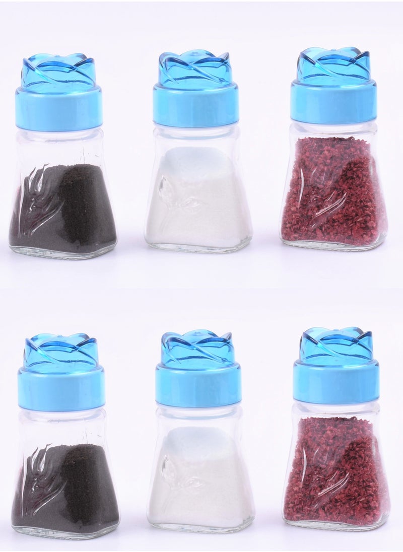 Sarina 6-Piece Salt And Pepper Shakers Set Clear/Blue 6 x 100ml  - Image 4