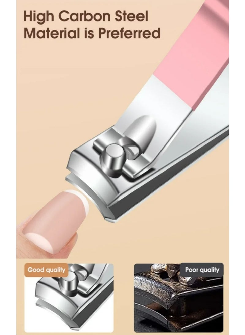 14 قطعة مقص الأظافر الفاخر مصنوع من الفولاذ المقاوم للصدأ مقص الأظافر المحمول أداة تقليم الأظافر مقص أظافر القدم ملعقة تنظيف الأذن - Image 4