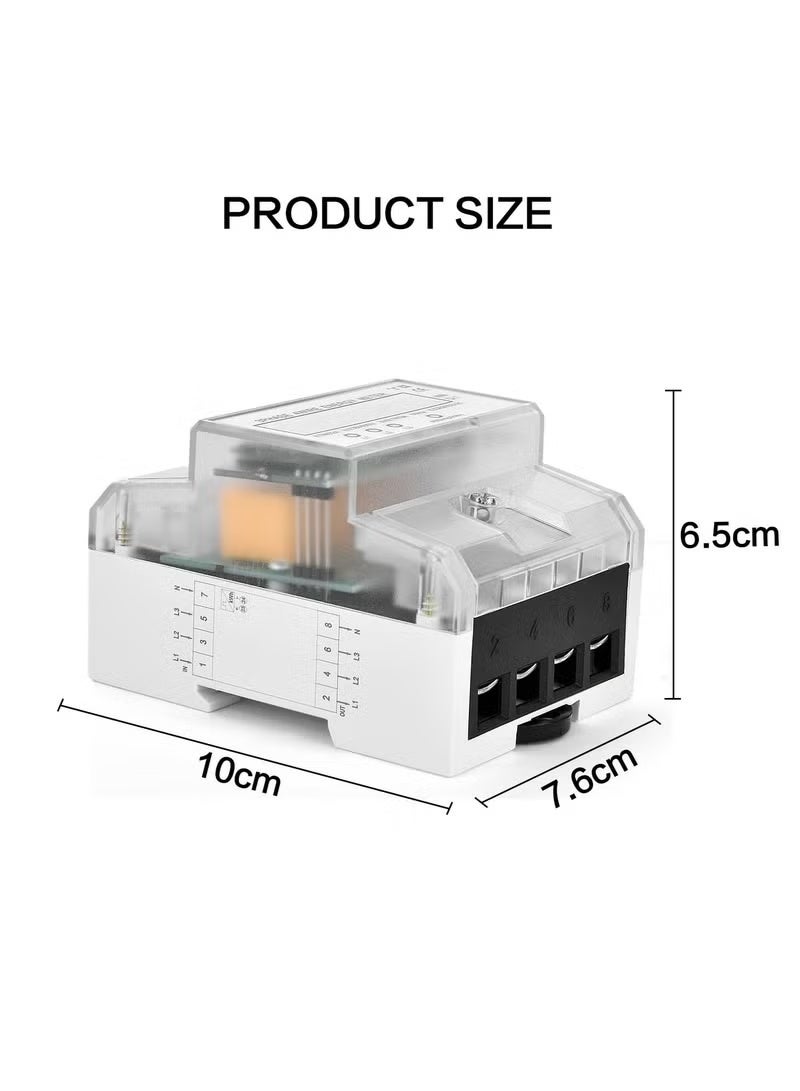 Digital 3 Phase Electricity Meter, Calibrated Three Wire Current Meter for 230/400V Power Systems, Top Hat Rail Mounted with LCD Display (5-100A) - Image 2