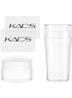 KADS KADS 2 Sets Clear Silicone Nail Stamper Transparent Visible Body Jelly Nails Art Template Tools with Scraper Suitable for Nail DIY 