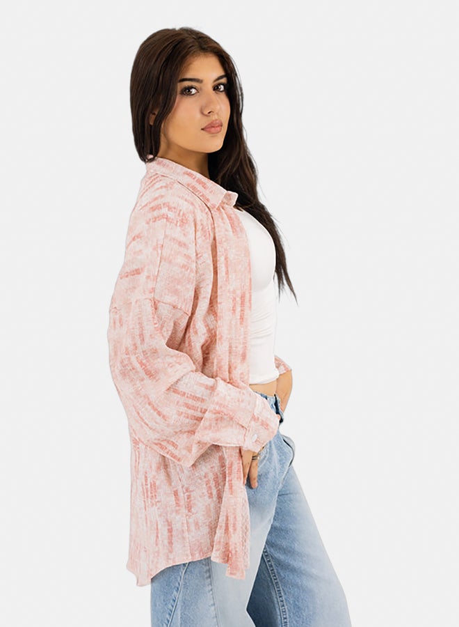 Mosca Women's Oversized Linen Shirt with Balloon Long Sleeves - Cashmier - Image 4