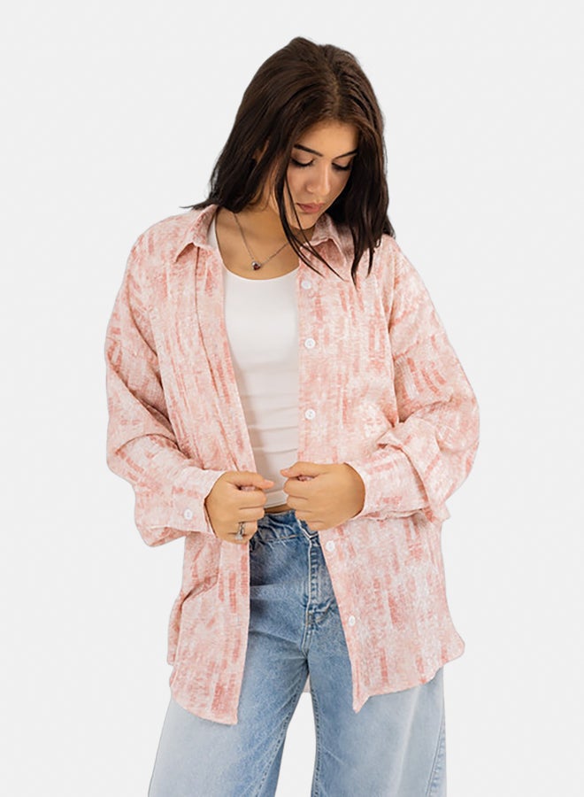 Mosca Women's Oversized Linen Shirt with Balloon Long Sleeves - Cashmier - Image 1