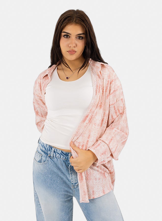 Mosca Women's Oversized Linen Shirt with Balloon Long Sleeves - Cashmier - Image 5