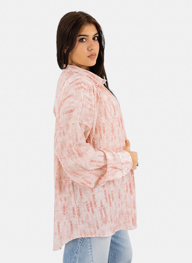 Mosca Women's Oversized Linen Shirt with Balloon Long Sleeves - Cashmier - Image 3
