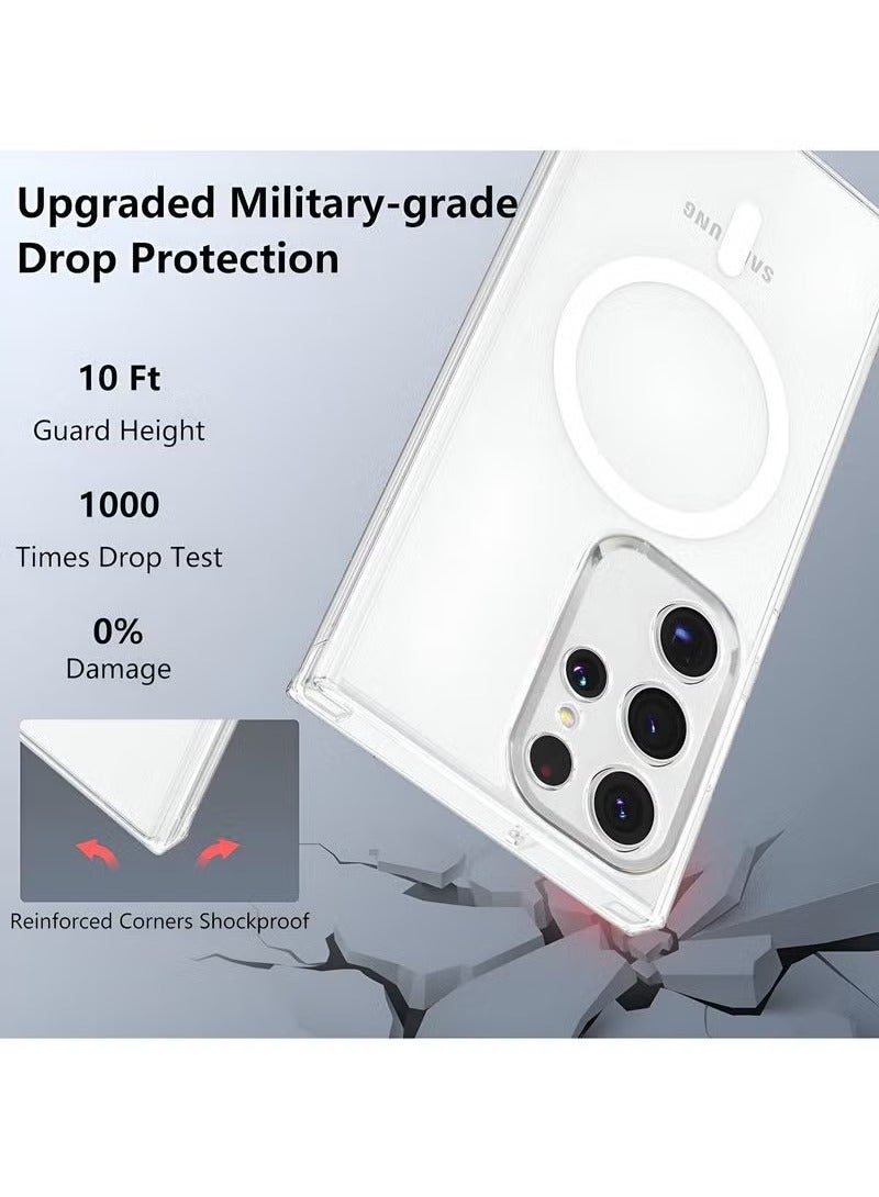 JAJEEK Samsung Galaxy S23 Ultra 2023 Magnetic Case – Slim, Transparent, Flexible TPU Shockproof Magsafe-Compatible Back Phone Case (Clear) - Image 4