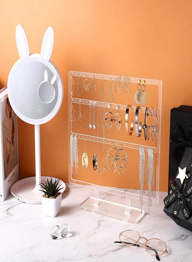 Jetec Clear Acrylic Earring Display Stand Earrings Organizer 66 Holes 3-Layered Ear Stud Holder Jewelry Display Stands for Hanging Earrings - Image 5