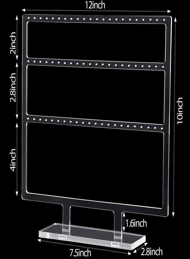 Jetec Clear Acrylic Earring Display Stand Earrings Organizer 66 Holes 3-Layered Ear Stud Holder Jewelry Display Stands for Hanging Earrings - Image 2