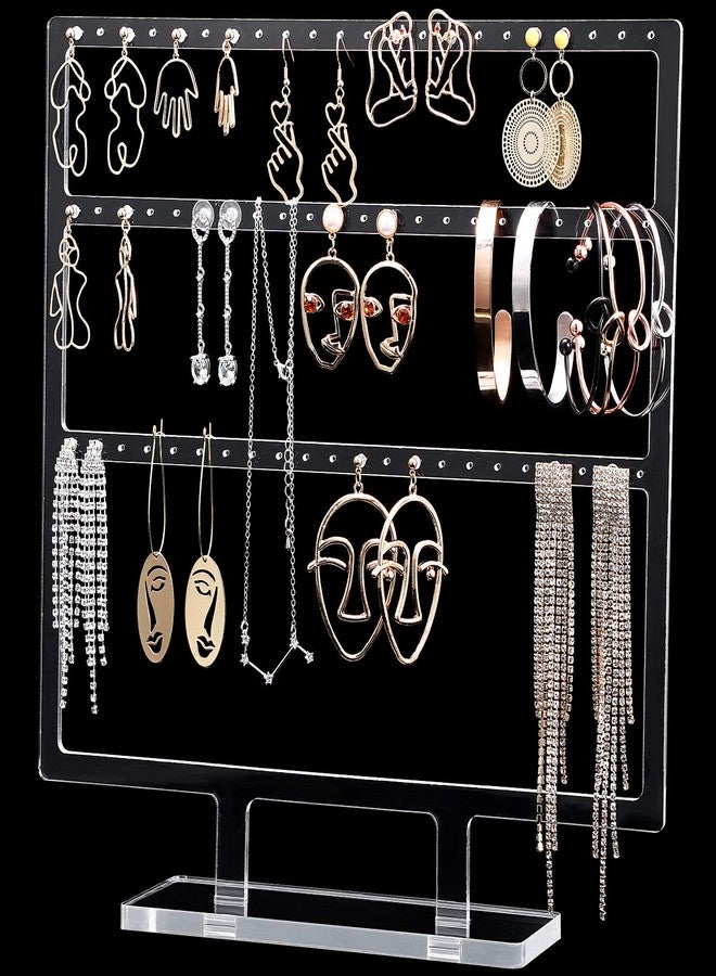 Jetec Clear Acrylic Earring Display Stand Earrings Organizer 66 Holes 3-Layered Ear Stud Holder Jewelry Display Stands for Hanging Earrings - Image 1