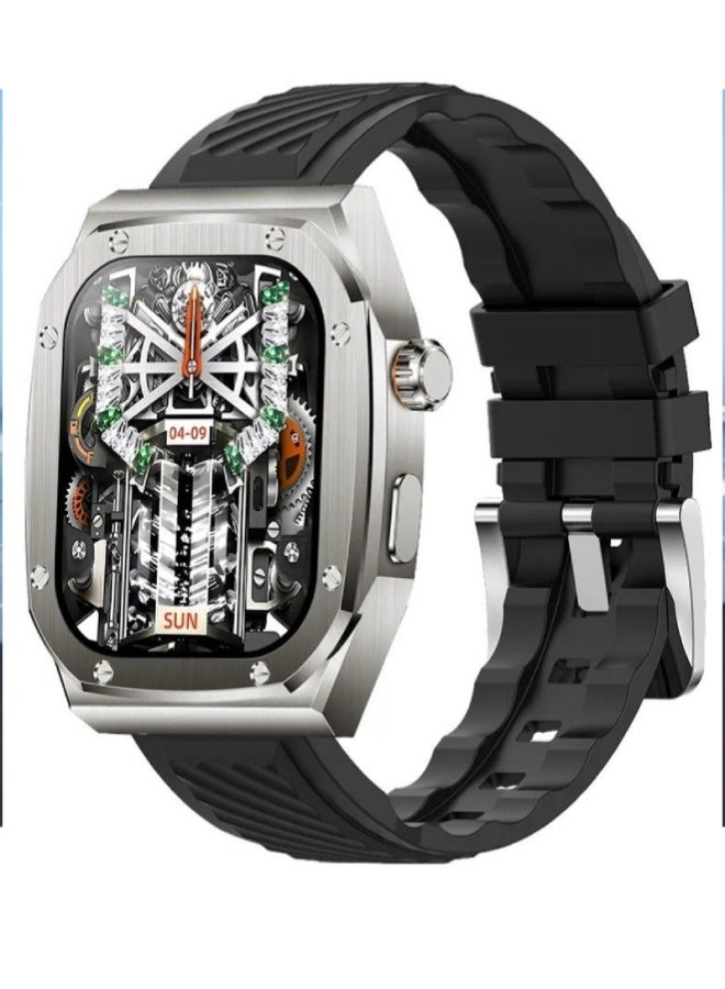 AROAQ Z79 Max Smart Watch 2.1 Inch HD Display, NFC, Compass, Bluetooth Calls, Music Player, Heart Rate, BP & SpO2 Monitoring, Fitness & Health Tracker – Black - Image 1