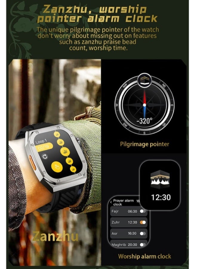 AROAQ Z79 Max Smart Watch 2.1 Inch HD Display, NFC, Compass, Bluetooth Calls, Music Player, Heart Rate, BP & SpO2 Monitoring, Fitness & Health Tracker – Black - Image 4