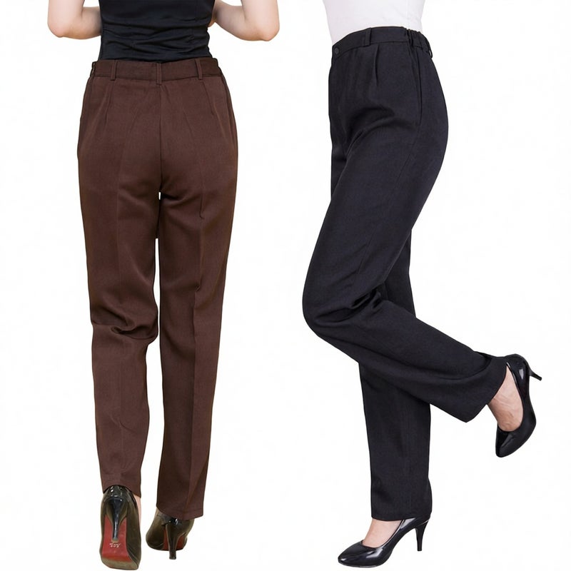 Wholesale Elastic Waist Work Trousers for Hotel Restaurant Service Staff Plus Size - Image 2