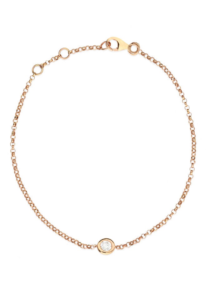 NIBEMINENT 18K Gold Elegant Diamond Stud Chain Bracelet  - Image 1