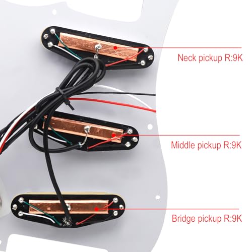 SAPHUE SSS 3x Mini Humbucker Electric Guitar Pickguard 9K/9K/9K Loaded Prewired Scratchplate for ST Style Guitar Multi Colour Available (Tortoise Shell) - Image 4
