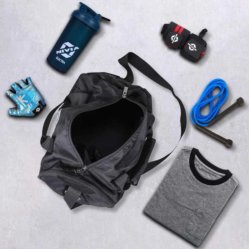 Nivia  Nivia Beast Gym Combo: Spacious Gym Bag with Shoe Compartment and 1800 ml Water Bottle  | Best Price UAE