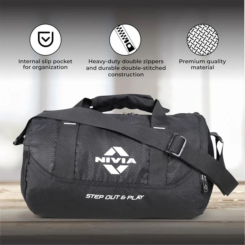 نيفيا Nivia Beast Gym Combo: Spacious Gym Bag with Shoe Compartment and 1800 ml Water Bottle