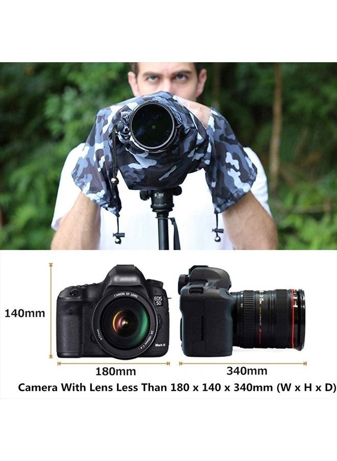 Kiorafoto Camera Lens Rain Cover Raincoat Sleeve Gear Camo for Canon EOS R10 R7 R5 R6 R Rp Rebel T7 T8i T7i 90D 80D 4000D SL3 SX70 Nikon Z7II Z6II Z5 D780 D850 D750 D7500 D5600 D3500 Coolpix P950 P1000 P900  - Image 2