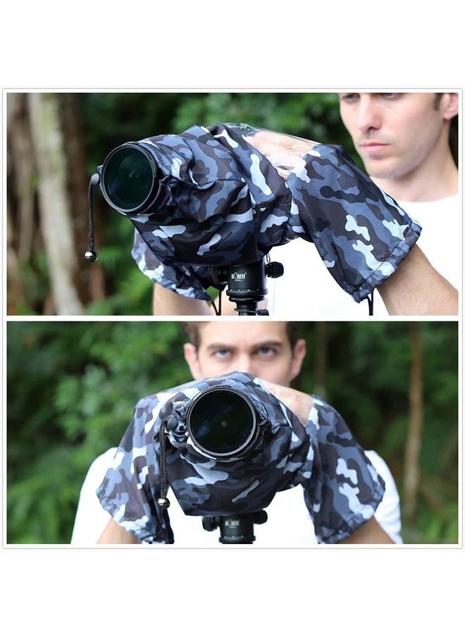 Kiorafoto Camera Lens Rain Cover Raincoat Sleeve Gear Camo for Canon EOS R10 R7 R5 R6 R Rp Rebel T7 T8i T7i 90D 80D 4000D SL3 SX70 Nikon Z7II Z6II Z5 D780 D850 D750 D7500 D5600 D3500 Coolpix P950 P1000 P900  - Image 3