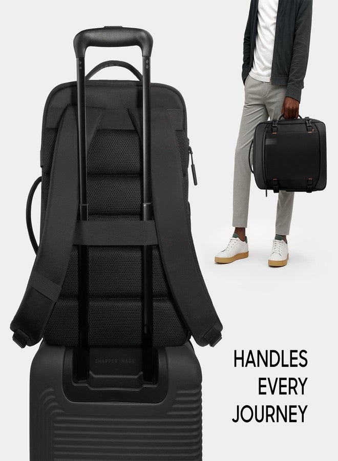 Sharper Image Travel Backpack for Men & Women 23L TSA Flight Approved Weekender Bag for Carry On Luggage, Fits 17” Laptop, Water Resistant Casual Daypack for Traveling, Black (Venture Collection) - Image 4