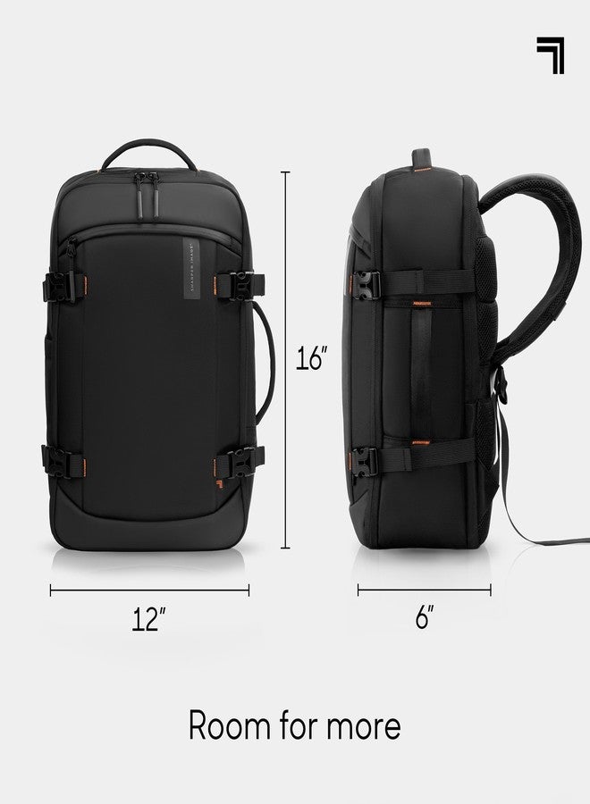 Sharper Image Travel Backpack for Men & Women 23L TSA Flight Approved Weekender Bag for Carry On Luggage, Fits 17” Laptop, Water Resistant Casual Daypack for Traveling, Black (Venture Collection) - Image 3