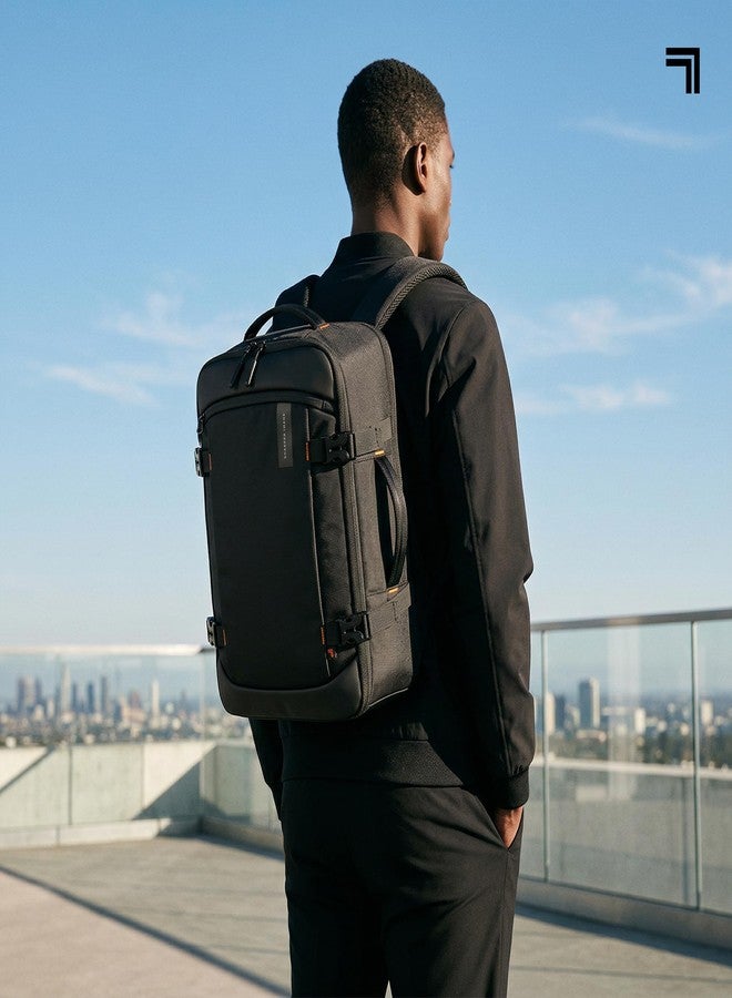 Sharper Image Travel Backpack for Men & Women 23L TSA Flight Approved Weekender Bag for Carry On Luggage, Fits 17” Laptop, Water Resistant Casual Daypack for Traveling, Black (Venture Collection) - Image 5