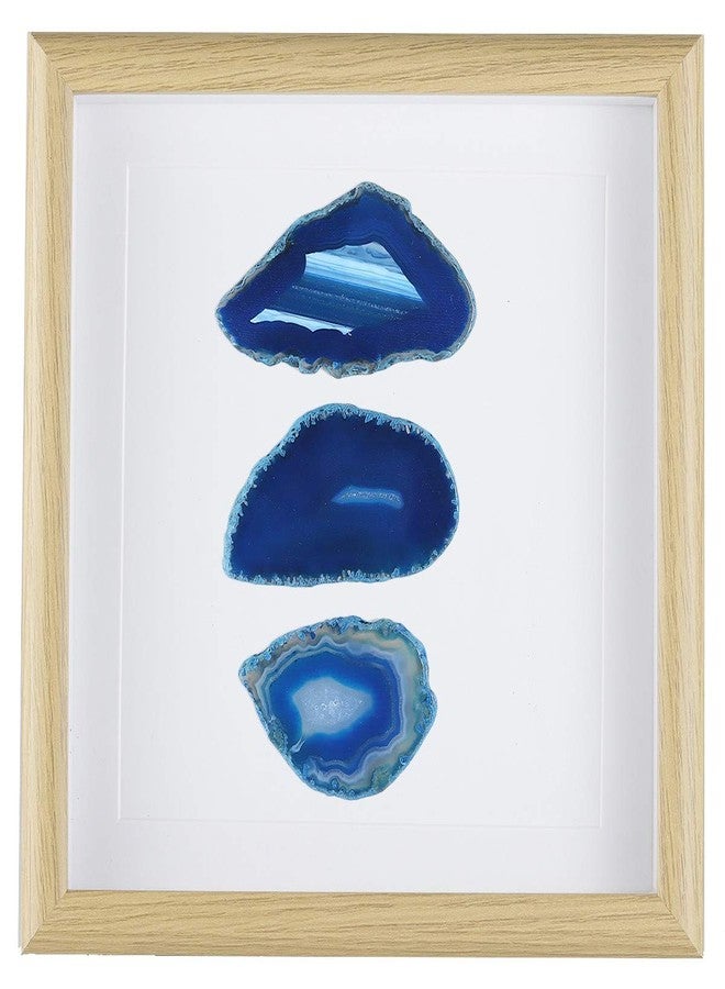 Rockcloud 8.8 inches Framed Agate Slice/Natural Agate Geode Gemstone Wall Decor Living Room Dorm Wedding Wall Art Table Top Display Home Decoration, Blue - Image 1