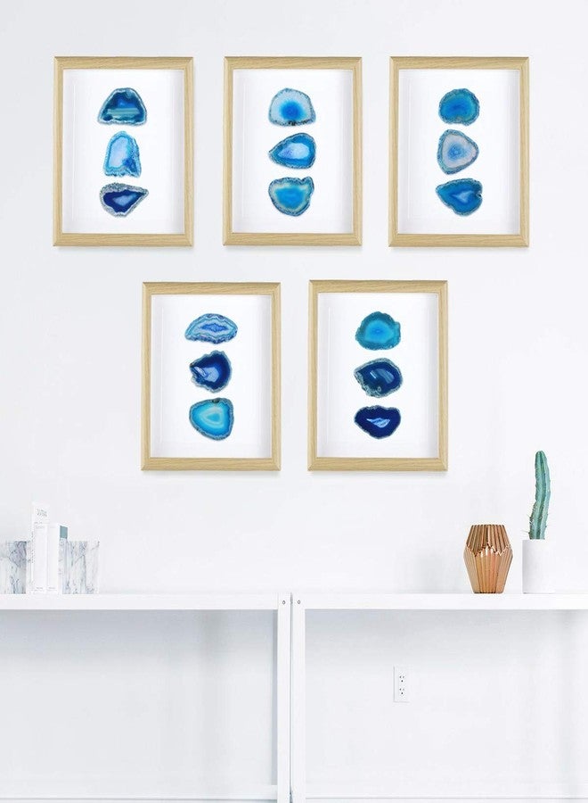 Rockcloud 8.8 inches Framed Agate Slice/Natural Agate Geode Gemstone Wall Decor Living Room Dorm Wedding Wall Art Table Top Display Home Decoration, Blue - Image 2