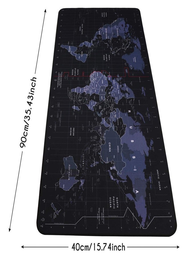 KINPLE Kineeple Large Mouse Pad, Big Gaming Mouse Pad, Non-Slip Desk Mat, Xxl Extended Keyboard Pad For Home Office Accessories (35.4Ã—15.75" World Map Black) - Image 2