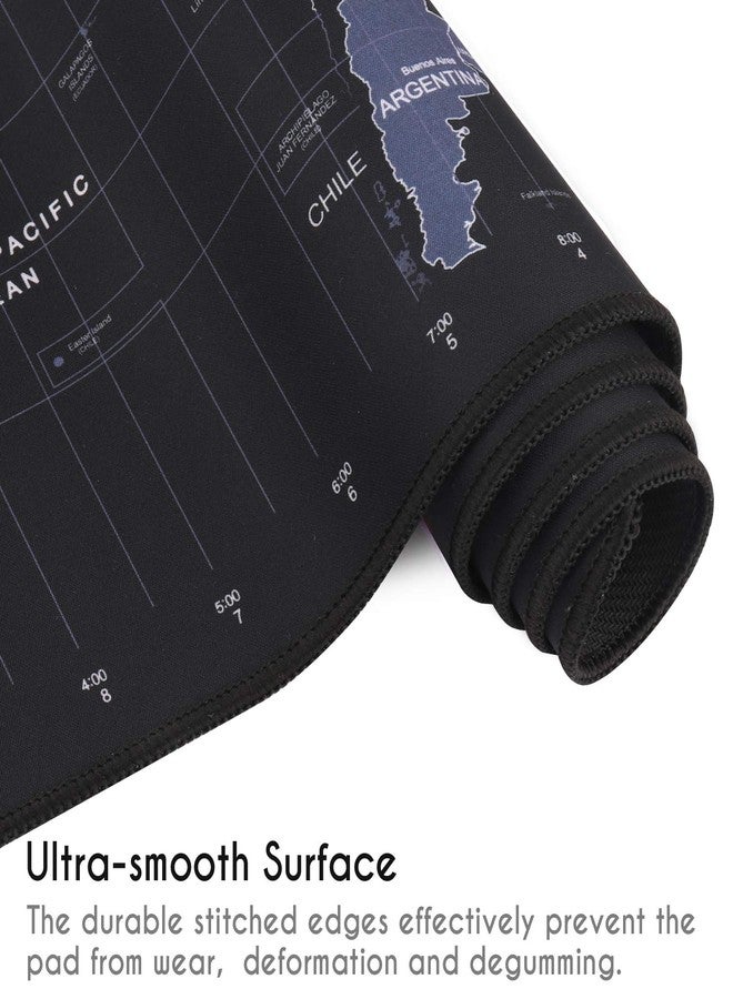 KINPLE Kineeple Large Mouse Pad, Big Gaming Mouse Pad, Non-Slip Desk Mat, Xxl Extended Keyboard Pad For Home Office Accessories (35.4Ã—15.75" World Map Black) - Image 4