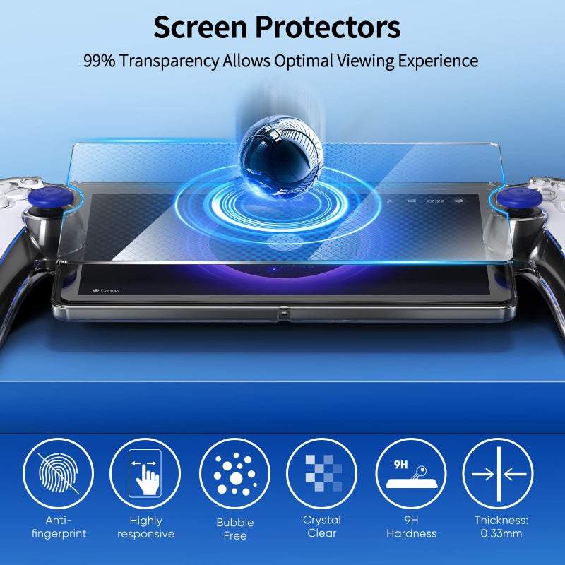 FYOUNG 3 in 1 Accessories Bundle for Playstation Portal, Carrying Case & Hard PC Clear Cover Set with Screen Protector, Protective Shell Portable Travel Handbag for PS5 Portal Remote Player - Image 4