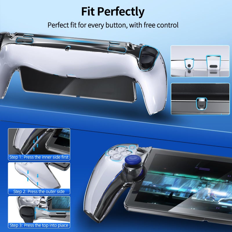 FYOUNG 3 in 1 Accessories Bundle for Playstation Portal, Carrying Case & Hard PC Clear Cover Set with Screen Protector, Protective Shell Portable Travel Handbag for PS5 Portal Remote Player - Image 3