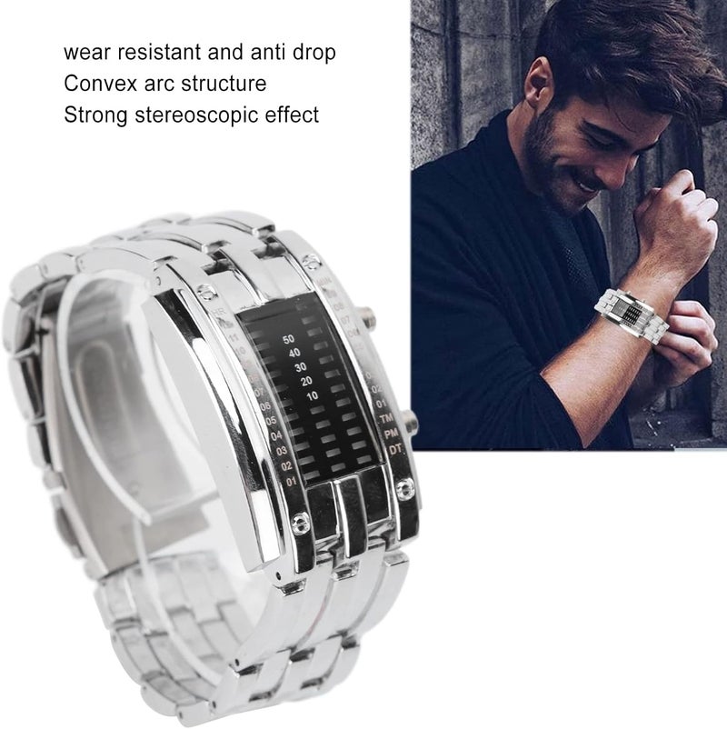 klarako Professional LED Watch for Boys Girls, Unique Binary Time Mode Display Convex Arc Structure Waterproof LED Wrist Watch Electronic Watch - Image 3