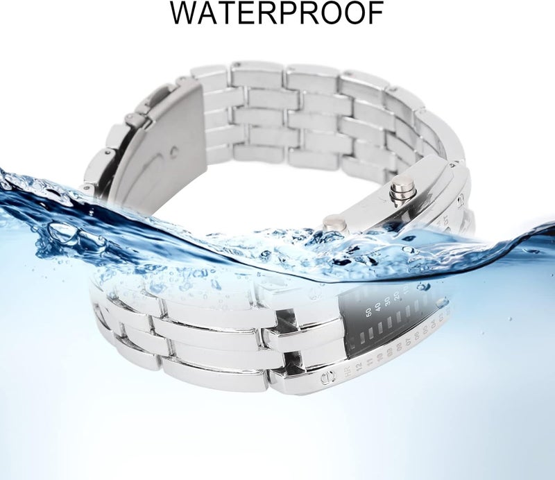 klarako Professional LED Watch for Boys Girls, Unique Binary Time Mode Display Convex Arc Structure Waterproof LED Wrist Watch Electronic Watch - Image 2