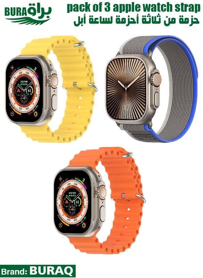 BURAQ - Apple Watch Band Strap For Apple Watch Ultra 2/Ultra 49mm, Series 10 46mm, 9/8/7 45mm, SE2/SE/6/5/4 44mm, 3/2/1 42mm - Image 1