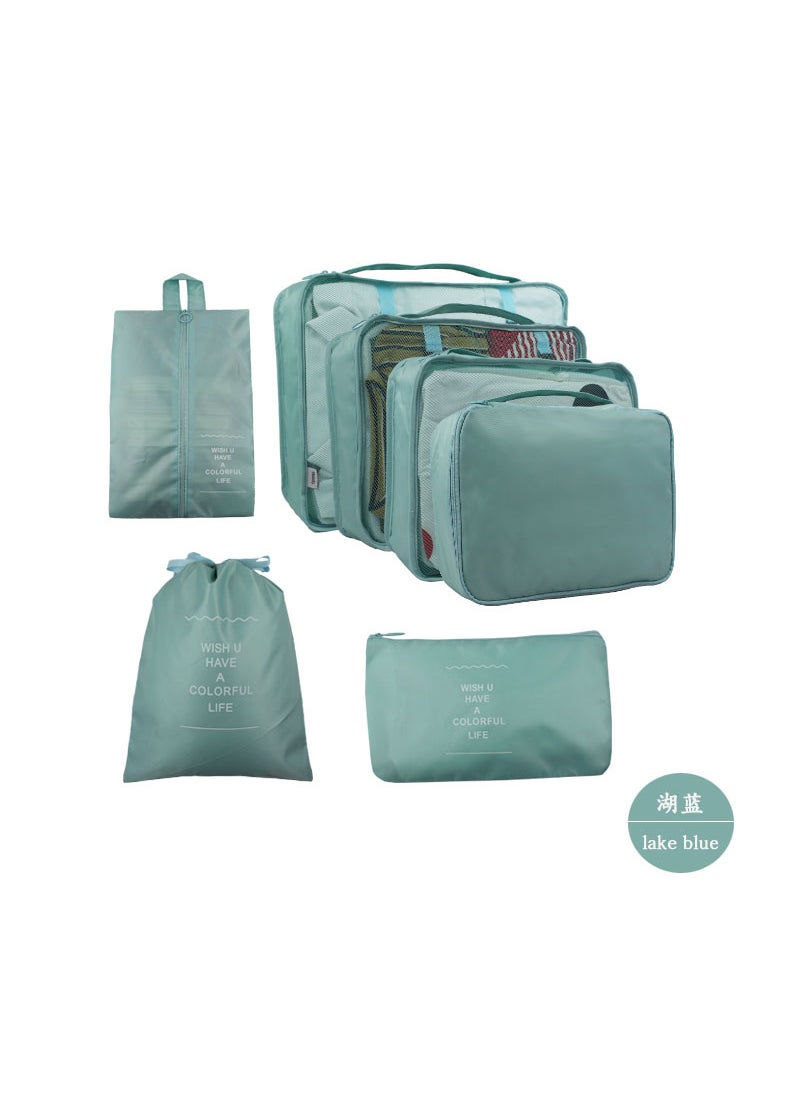 Generic Moving Storage Bag Waterproof Cotton Quilt Basket Lid Clothes Miscellaneous Items Portable Modern Simple Style Seal Shoes lake blue 