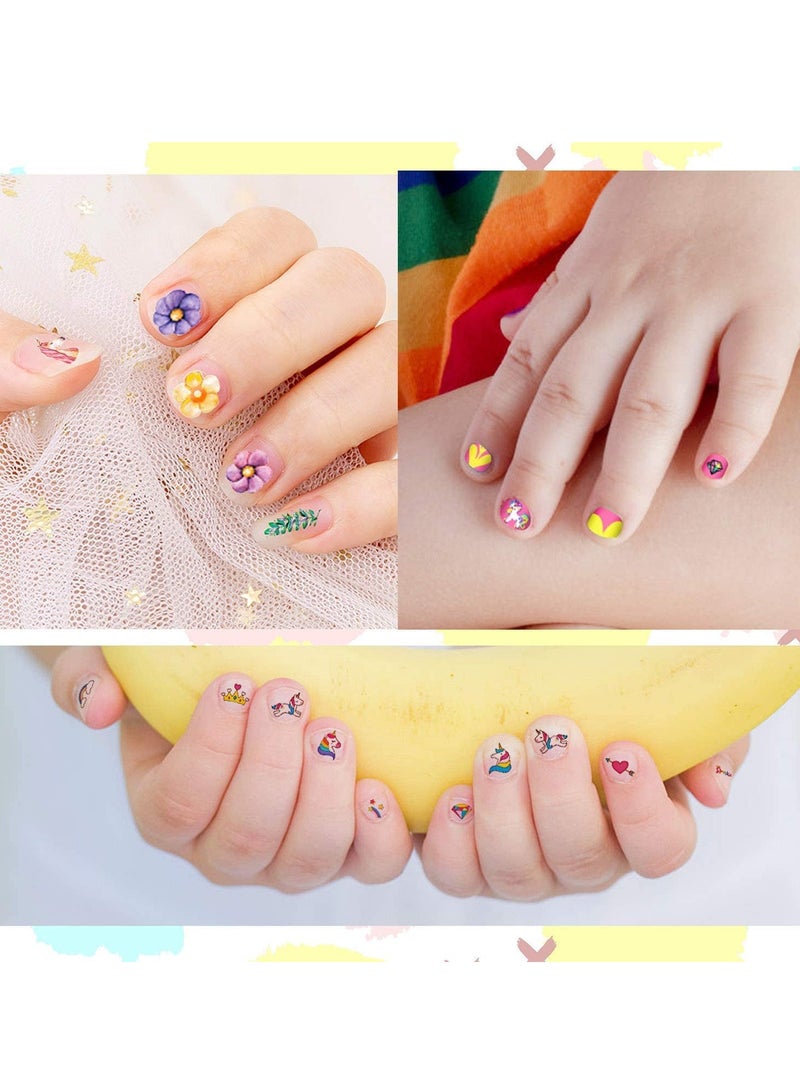 Unicorn Kids Nail Art Stickers Decals for Little Girls, Rainbow Heart Stars Princess Wrap Decoration Self Adhesive Finger Toe Tip Birthday Party Favor Gift 10pcs - Image 4