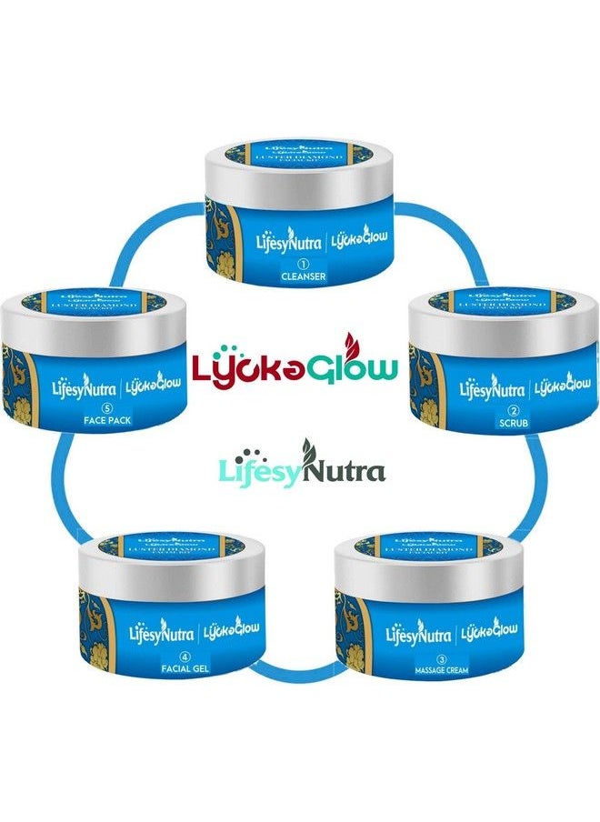 LifesyNutra مجموعة العناية بالوجه من لايكاجلو لوستر دايموند لايفسي نوترا لتنظيف الوجه بعمق وإشراقه (5 × 50 جم)  - Image 5