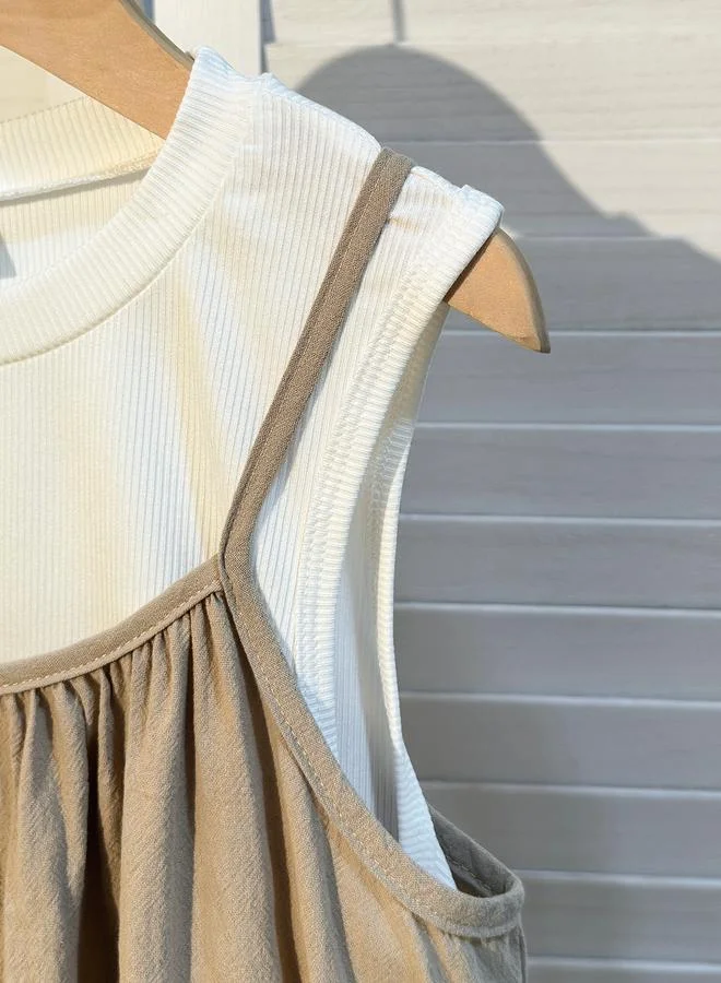 تايك تو Take Two Girls 2in1 Style Button Front Cami Dress