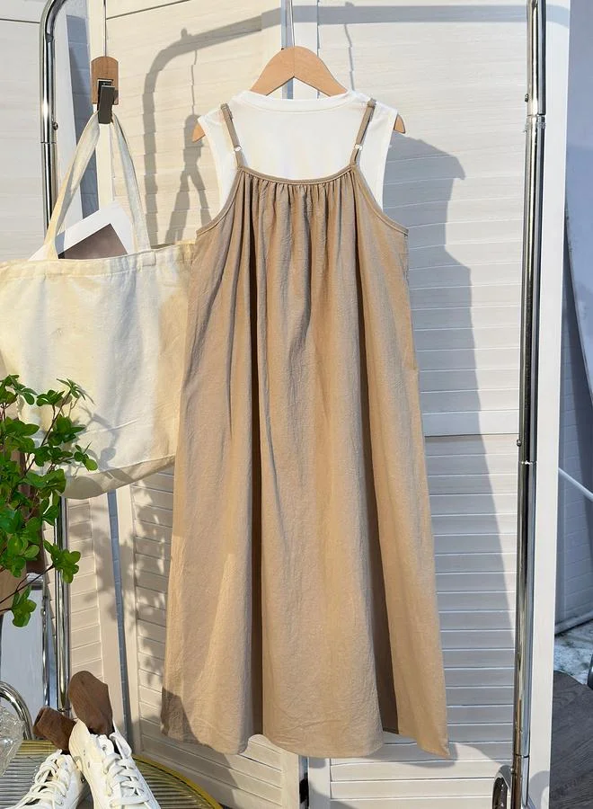 Take Two Take Two Girls 2in1 Style Button Front Cami Dress