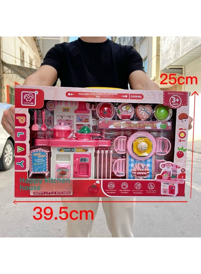 مجموعة ألعاب مطبخ محاكاة للأطفال، أدوات المطبخ، مؤسسة تدريب رياض الأطفال، هدية عيد ميلاد، اللون: 1618-78 مطبخ سعيد - Image 5