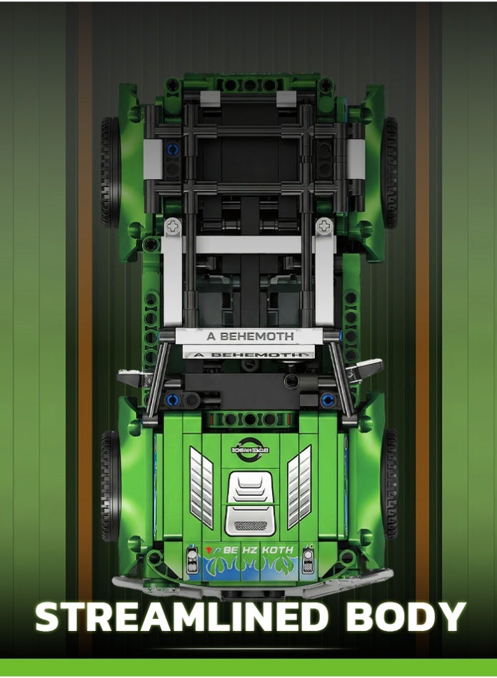 MINGDI 2.4GHz RC Building Block SUV Car Kit - DIY Technic Off-Road Racing Vehicle - MINGDI Educational Construction Toy with Opening Doors & Suspension - Birthday Gift for Boys & Teens (Green) - Image 5