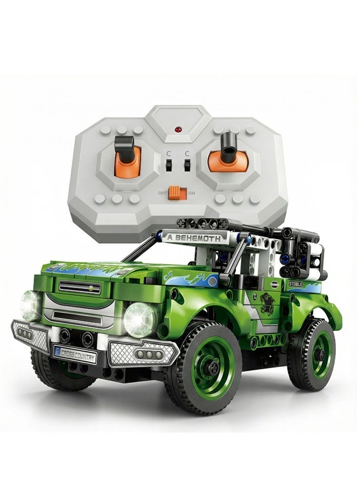 MINGDI 2.4GHz RC Building Block SUV Car Kit - DIY Technic Off-Road Racing Vehicle - MINGDI Educational Construction Toy with Opening Doors & Suspension - Birthday Gift for Boys & Teens (Green) - Image 2