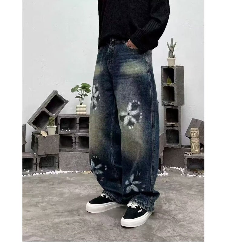 Unisex Classic Denim Jeans Loose Fit Daily Outdoor Wear - Image 1